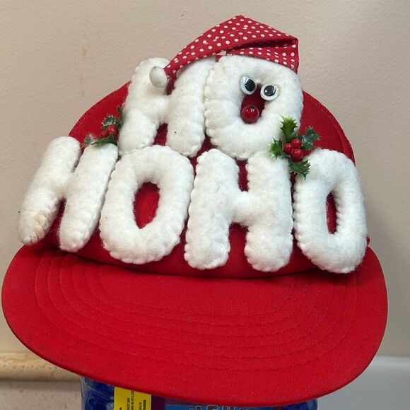 Festive Red 'Ho Ho Ho' Holiday Cap - Picture 1 of 4